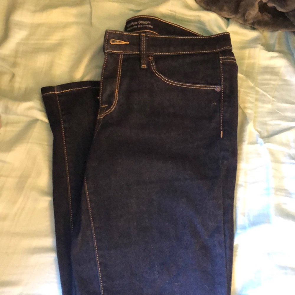 Mid-Rise Straight Dark Jeans (4L)